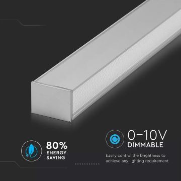 LED Lustr na lanku SAMSUNG CHIP 1xLED/40W/230V 4000K stříbrná