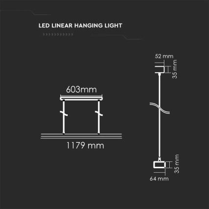 LED Lustr na lanku SAMSUNG CHIP 1xLED/60W/230V 4000K bílá