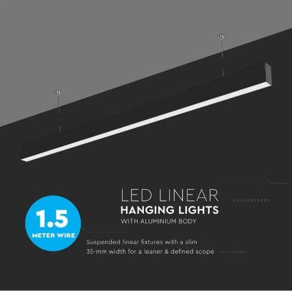 LED Lustr na lanku SAMSUNG CHIP LED/40W/230V 4000K černá