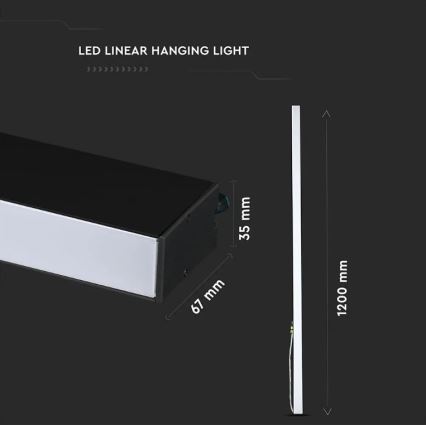 LED Lustr na lanku SAMSUNG CHIP LED/40W/230V 4000K černá