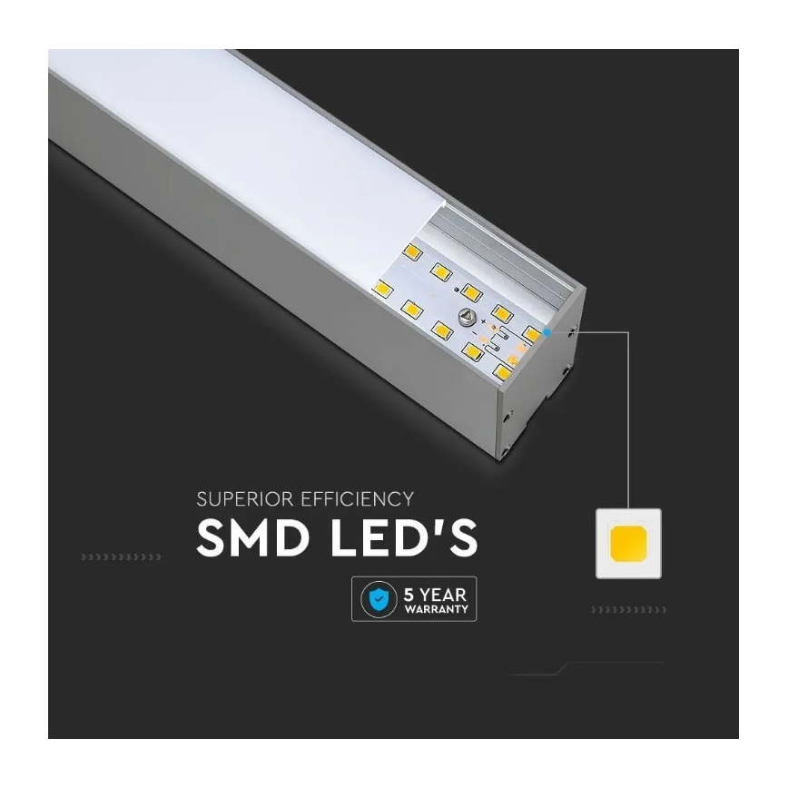 LED Lustr na lanku SAMSUNG CHIP LED/40W/230V 4000K stříbrná