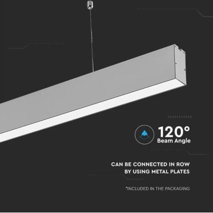 LED Lustr na lanku SAMSUNG CHIP LED/40W/230V 4000K stříbrná