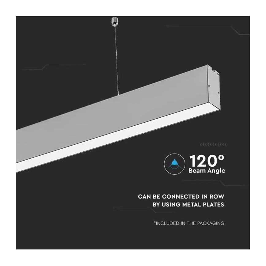 LED Lustr na lanku SAMSUNG CHIP LED/40W/230V 4000K stříbrná