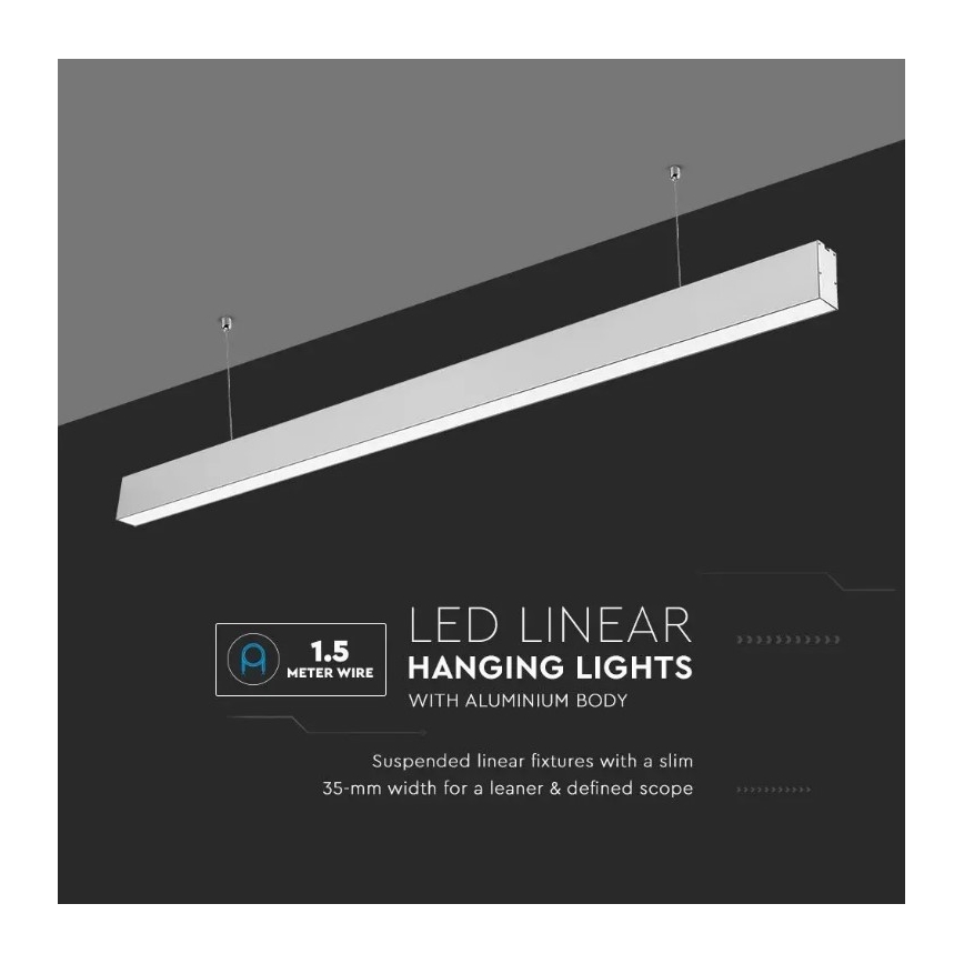 LED Lustr na lanku SAMSUNG CHIP LED/40W/230V 4000K stříbrná