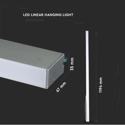 LED Lustr na lanku SAMSUNG CHIP LED/40W/230V 4000K stříbrná