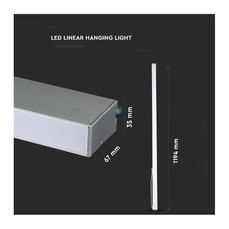 LED Lustr na lanku SAMSUNG CHIP LED/40W/230V 4000K stříbrná