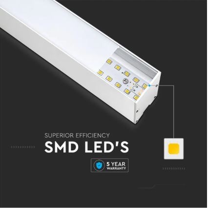 LED Lustr na lanku SAMSUNG CHIP LED/40W/230V 6400K bílá