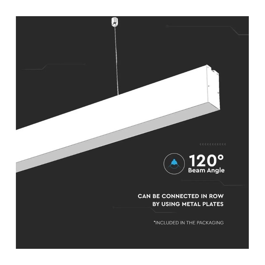 LED Lustr na lanku SAMSUNG CHIP LED/40W/230V 6400K bílá