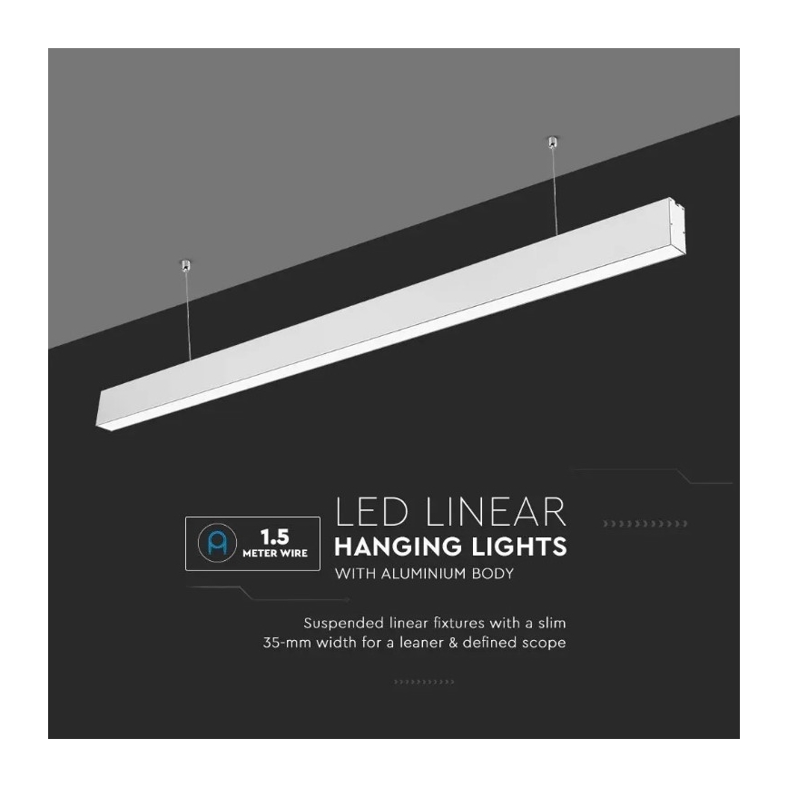 LED Lustr na lanku SAMSUNG CHIP LED/40W/230V 6400K bílá