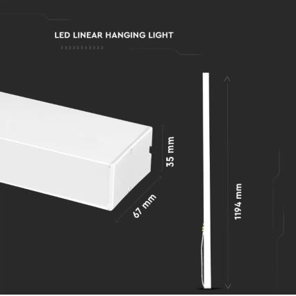 LED Lustr na lanku SAMSUNG CHIP LED/40W/230V 6400K bílá