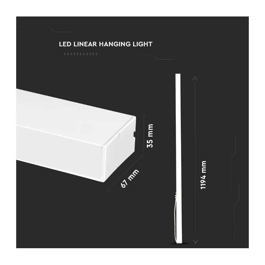 LED Lustr na lanku SAMSUNG CHIP LED/40W/230V 6400K bílá