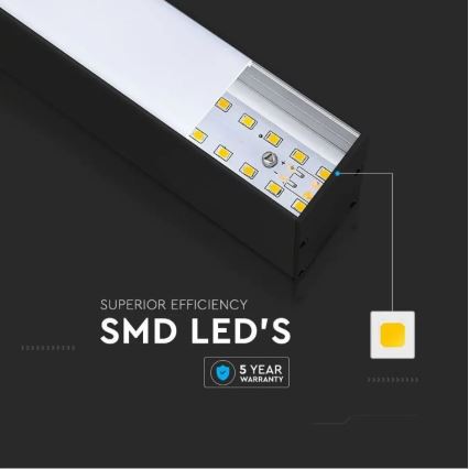 LED Lustr na lanku SAMSUNG CHIP LED/40W/230V 6400K černá