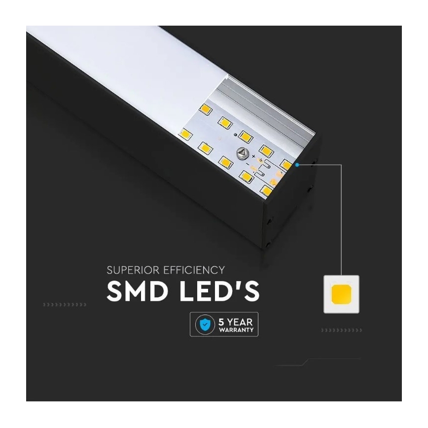 LED Lustr na lanku SAMSUNG CHIP LED/40W/230V 6400K černá
