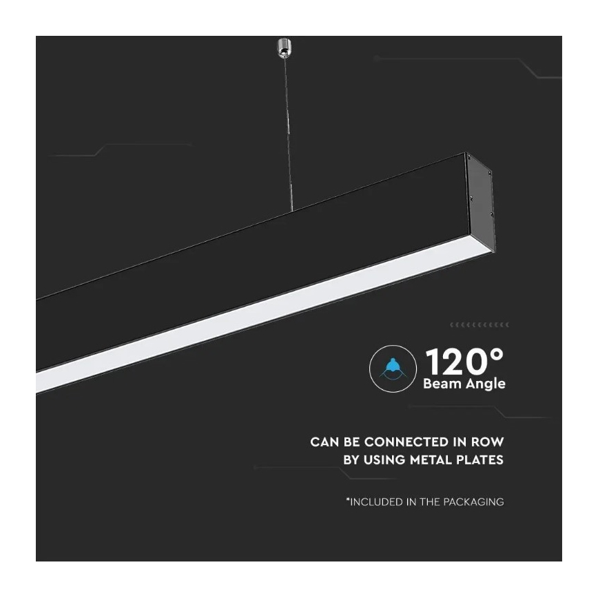 LED Lustr na lanku SAMSUNG CHIP LED/40W/230V 6400K černá