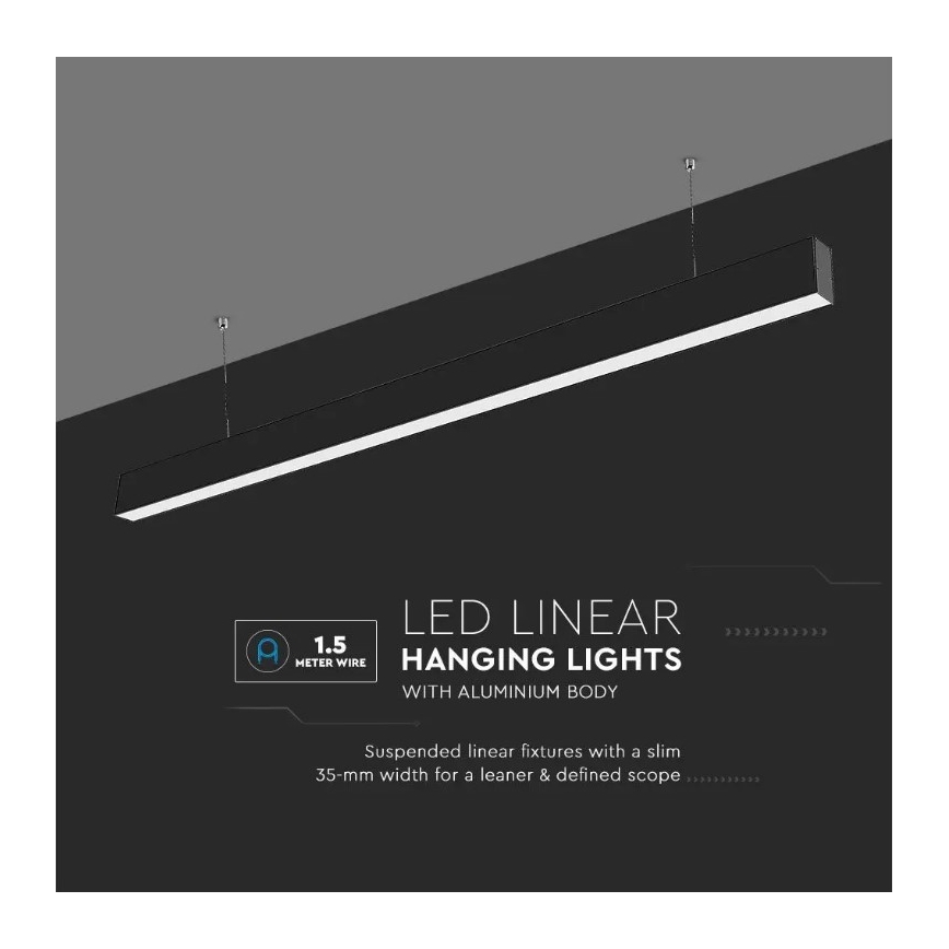 LED Lustr na lanku SAMSUNG CHIP LED/40W/230V 6400K černá