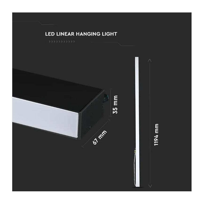 LED Lustr na lanku SAMSUNG CHIP LED/40W/230V 6400K černá