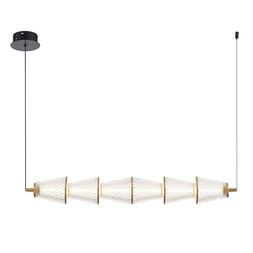 LED Lustr na lanku SANSA LED/11W/230V zlatá/čirá
