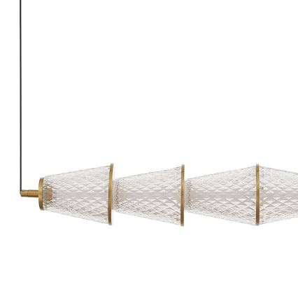 LED Lustr na lanku SANSA LED/11W/230V zlatá/čirá