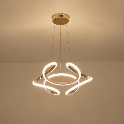LED Lustr na lanku SATURN LED/24W/230V 3000K 50x120 cm