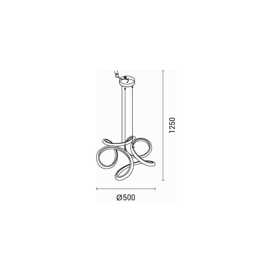 LED Lustr na lanku SATURN LED/24W/230V 3000K 50x120 cm