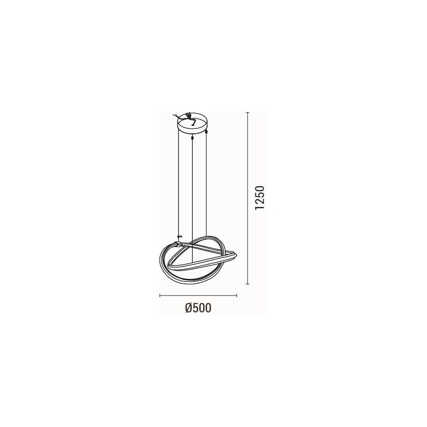 LED Lustr na lanku SATURN LED/38W/230V 3000K 50x120 cm
