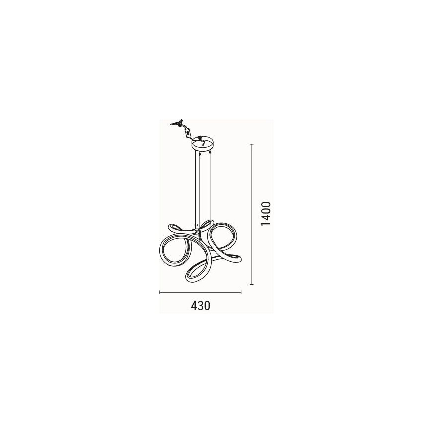 LED Lustr na lanku SATURN LED/38W/230V 3000K