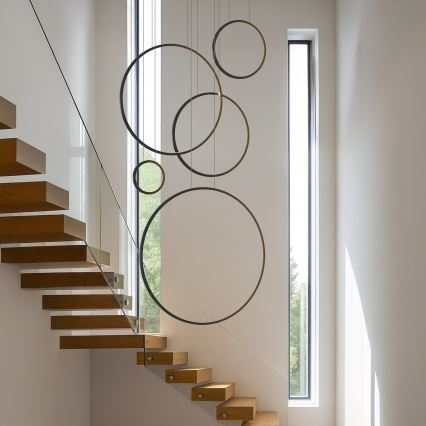 LED Lustr na lanku SATURNO LED/100W/230V černá