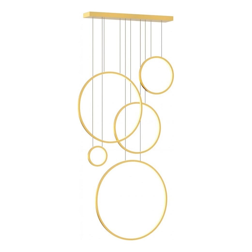 LED Lustr na lanku SATURNO LED/100W/230V zlatá