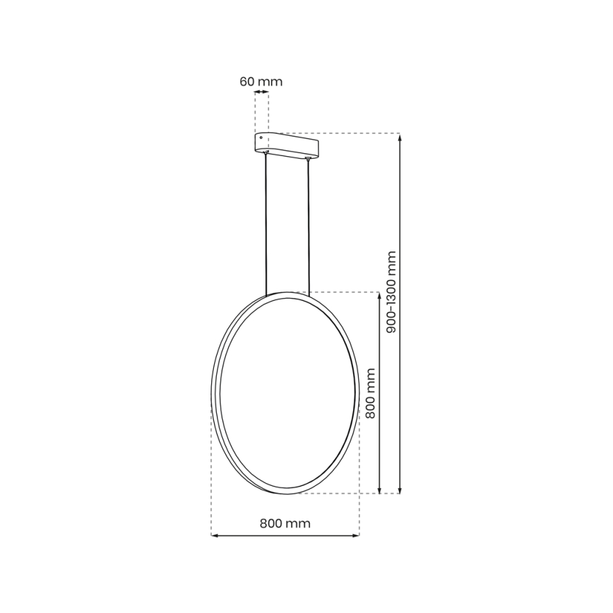 LED Lustr na lanku SATURNO LED/46W/230V pr. 80 cm IP44 černá