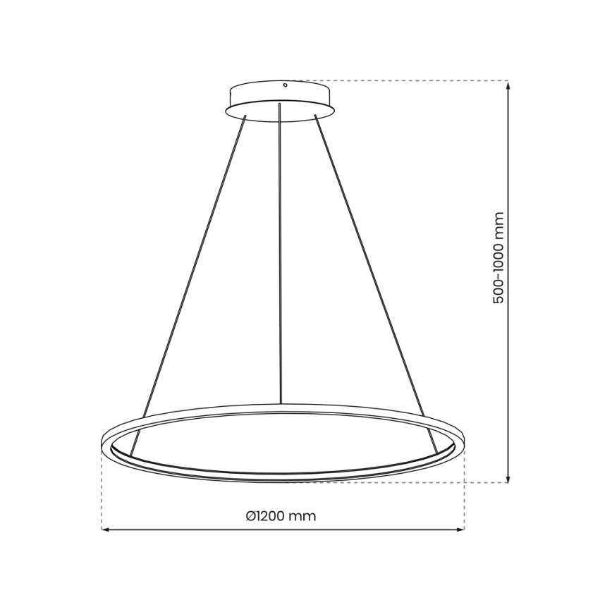 LED Lustr na lanku SATURNO LED/65W/230V pr. 120 cm IP44 černá