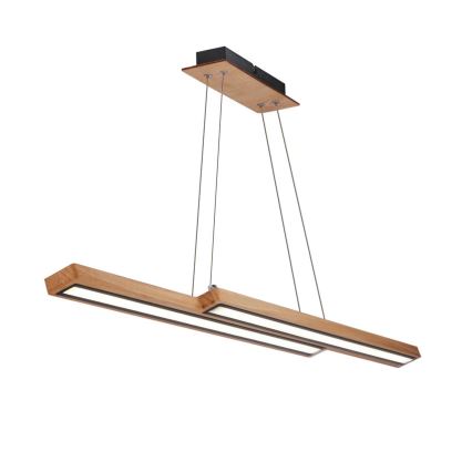 LED Lustr na lanku SENTO LED/19W/230V dřevo