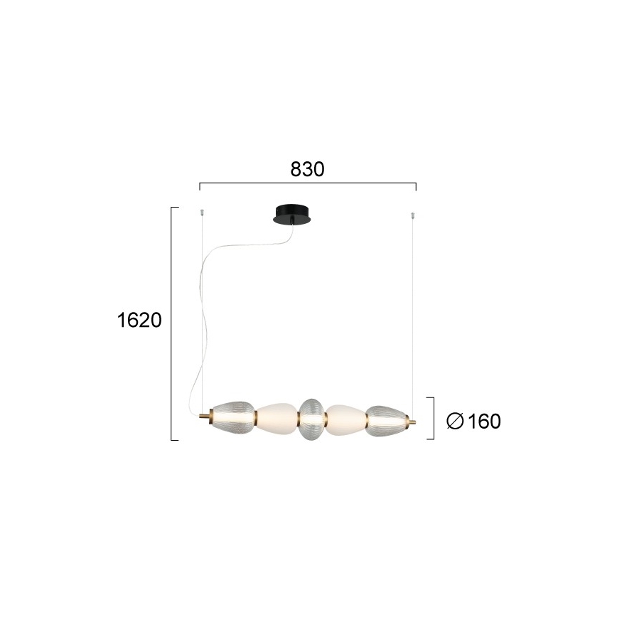 LED Lustr na lanku SHINY LED/23W/230V bílá/zlatá