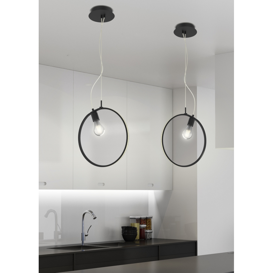 LED Lustr na lanku SKIROS 1xE27/60W/230V + LED/12W