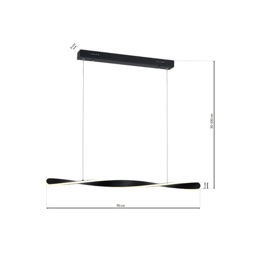 LED Lustr na lanku SWIRL LED/24W/230V