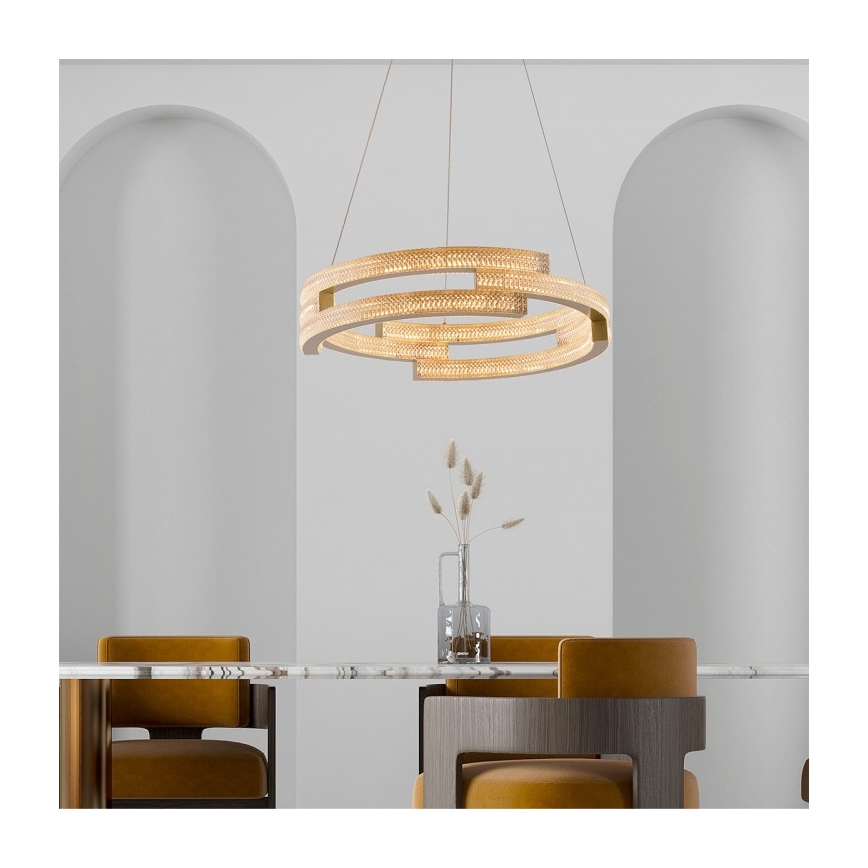 LED Lustr na lanku TARJA LED/36W/230V 3000/4000/6000K pr. 60 cm zlatá