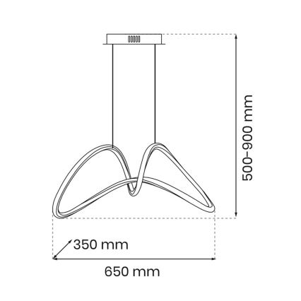 LED Lustr na lanku TESORO LED/48W/230V černá