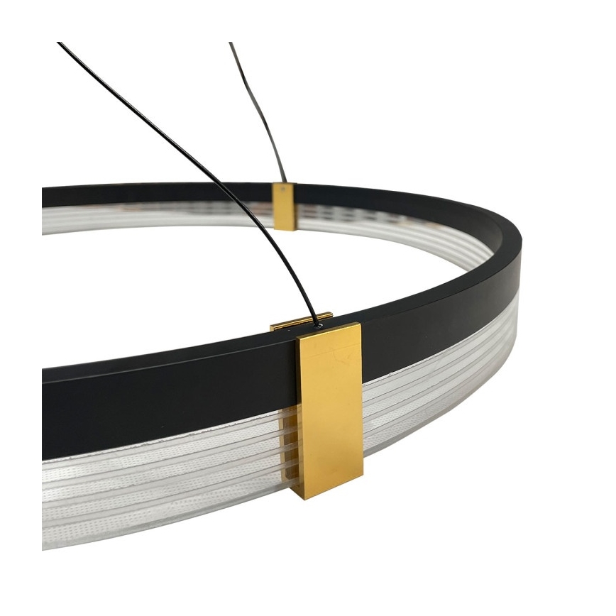 LED Lustr na lanku TRIANGLE LED/40W/230V 3000/4000/6000K pr. 60 cm černá