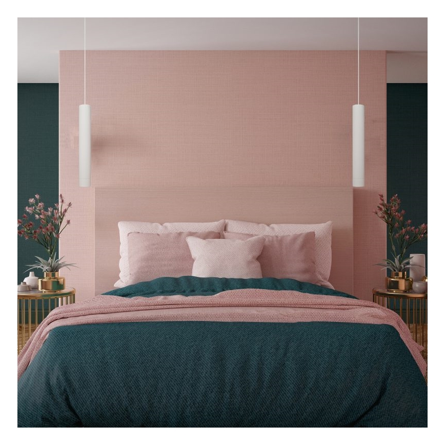 LED Lustr na lanku TUBA 1xGU10/4,8W/230V bílá