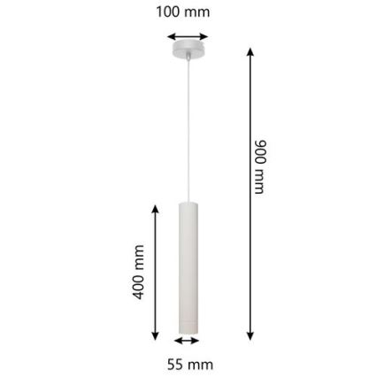 LED Lustr na lanku TUBA 1xGU10/4,8W/230V bílá