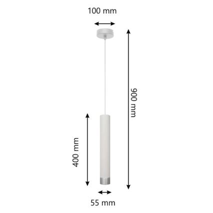 LED Lustr na lanku TUBA 1xGU10/4,8W/230V bílá/lesklý chrom