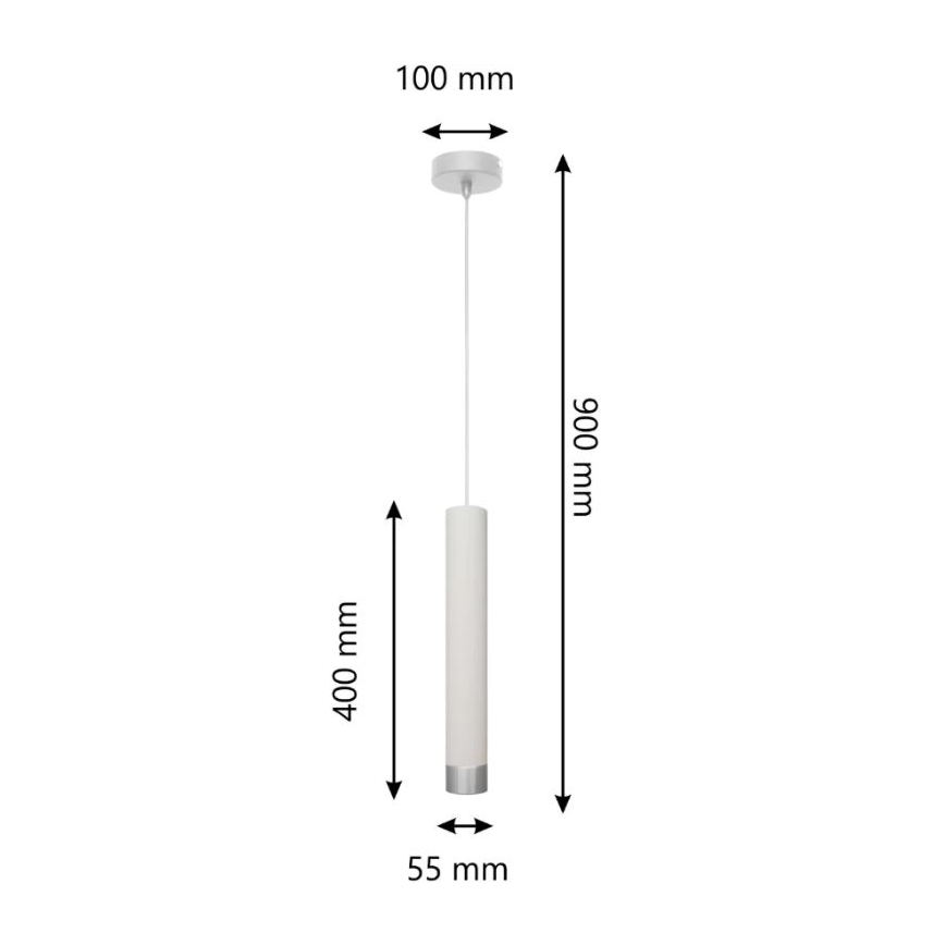 LED Lustr na lanku TUBA 1xGU10/4,8W/230V bílá/lesklý chrom