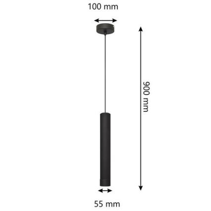LED Lustr na lanku TUBA 1xGU10/4,8W/230V černá
