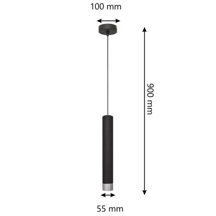 LED Lustr na lanku TUBA 1xGU10/4,8W/230V