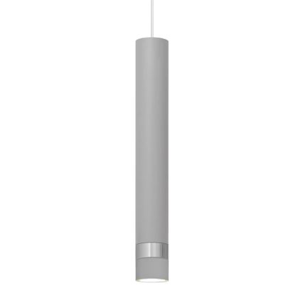 LED Lustr na lanku TUBA 1xGU10/4,8W/230V šedá/lesklý chrom