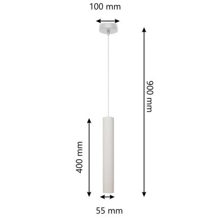 LED Lustr na lanku TUBA 1xGU10/4,8W/230V šedá/matný chrom