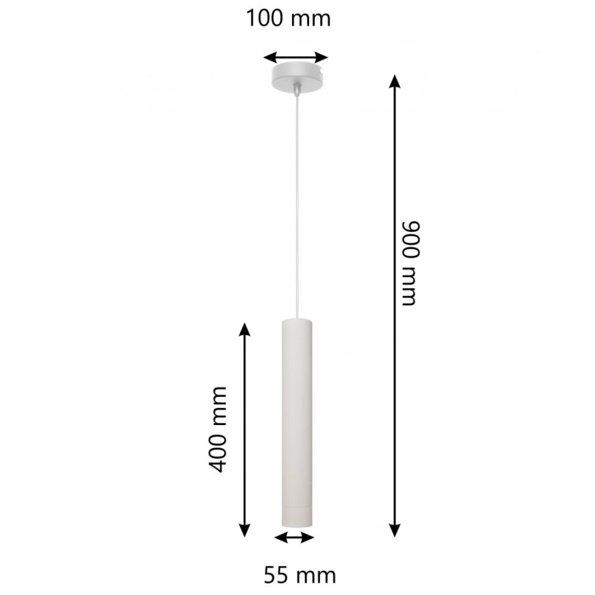 LED Lustr na lanku TUBA 1xGU10/4,8W/230V šedá/matný chrom