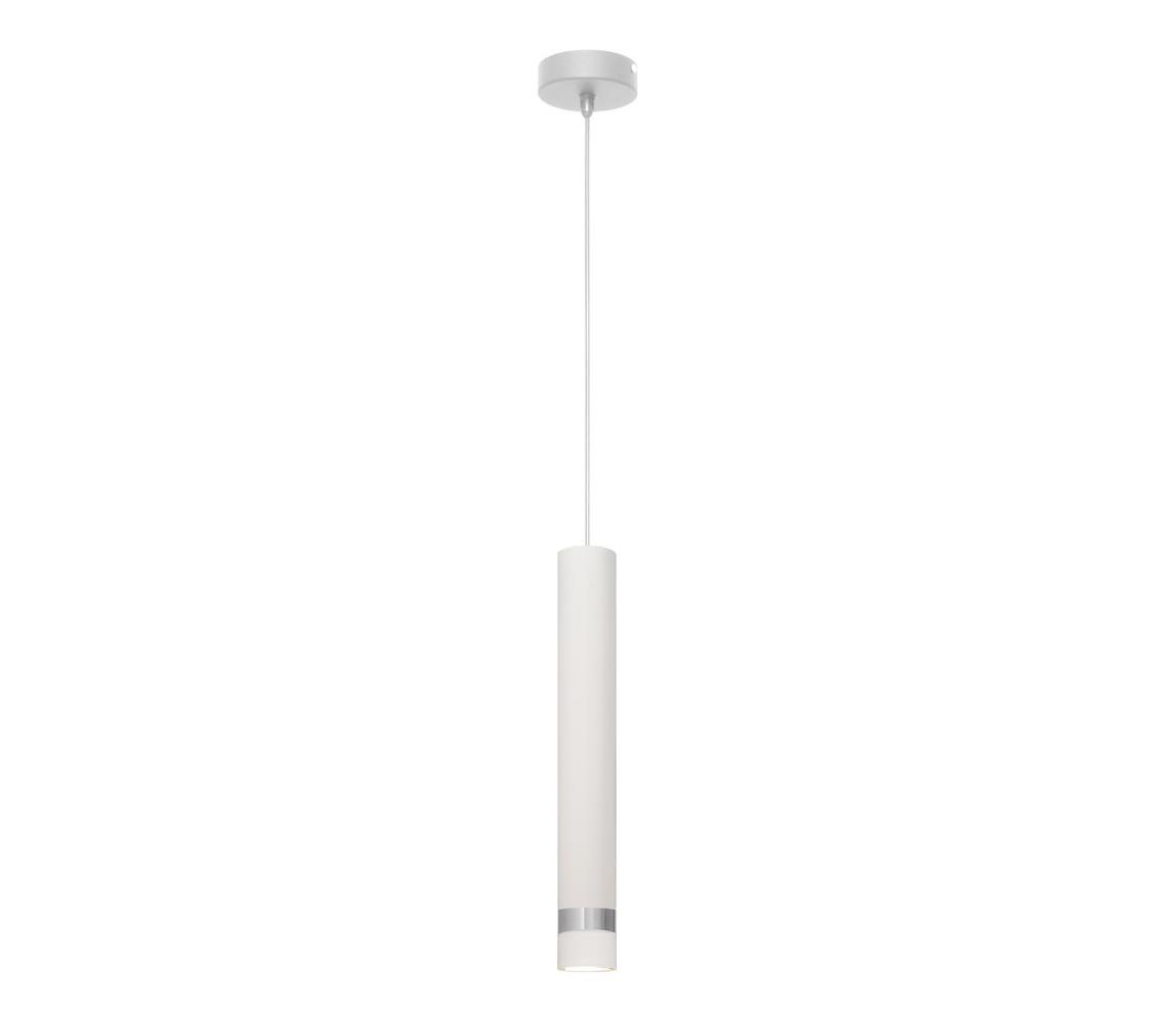 Helam LED Lustr na lanku TUBA 1xGU10/6,5W/230V bílá/matný chrom HE1312