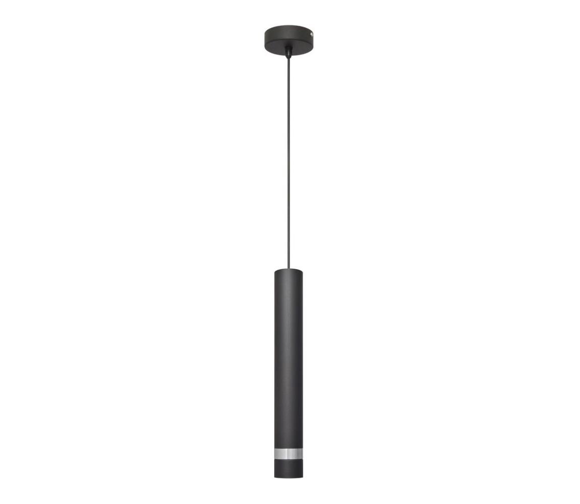 Helam LED Lustr na lanku TUBA 1xGU10/6,5W/230V černá/chrom HE1087