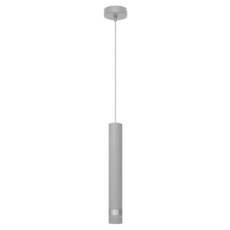 LED Lustr na lanku TUBA 1xGU10/6,5W/230V šedá/lesklý chrom