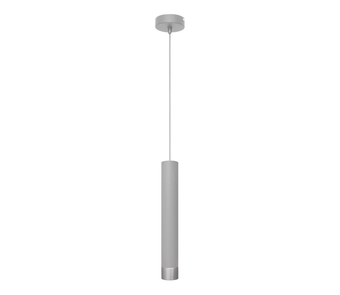 Helam LED Lustr na lanku TUBA 1xGU10/6,5W/230V šedá/matný chrom HE1308
